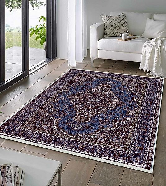 Jungengel Teppich Orientteppich in Blau mit klassischem Medaillonmuster, Bl günstig online kaufen