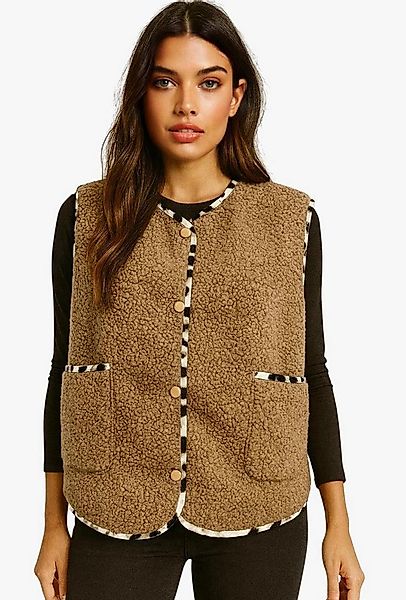 Worldclassca Fellimitatweste Worldclassca Teddy Weste Warm Kuschelig Leopar günstig online kaufen