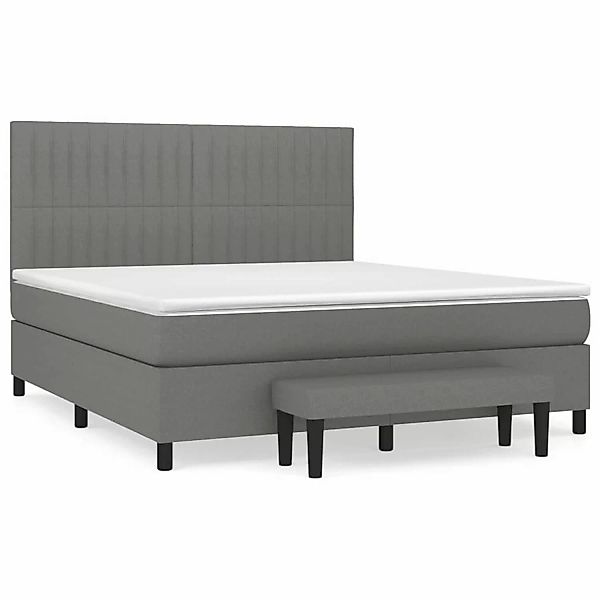 vidaXL Boxspringbett mit Matratze Dunkelgrau 160x200 cm Stoff1358518 günstig online kaufen