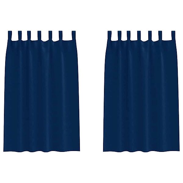 vidaXL Verdunkelungs-Vorhänge mit Ringen Dunkelblau Polyester 4107584 günstig online kaufen