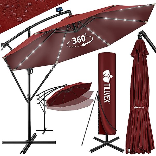 tillvex Sonnenschirm tillvex® Sonnenschirm LED Solar günstig online kaufen