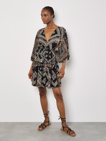 Apricot Minikleid Kaftan-Minikleid aus Satin mit günstig online kaufen