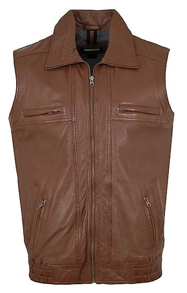 Maddox Lederjacke Andi Maddox - Herren Lederweste Lammnappa cognac günstig online kaufen