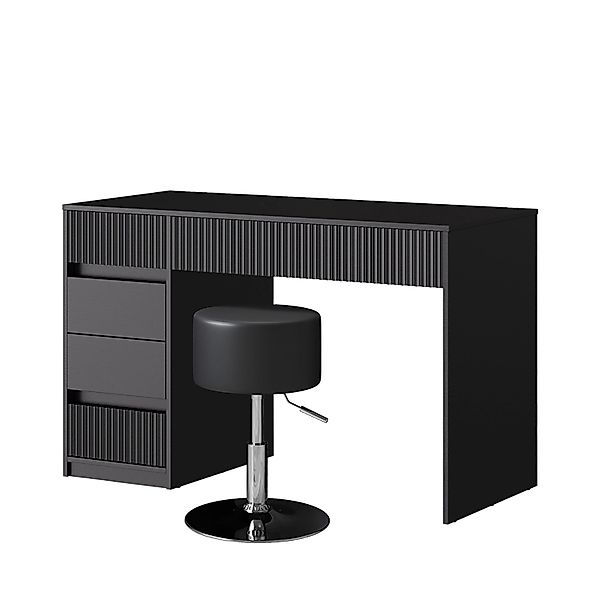 Vicco Schminktisch Omira Schwarz 120 cm mit Hocker günstig online kaufen