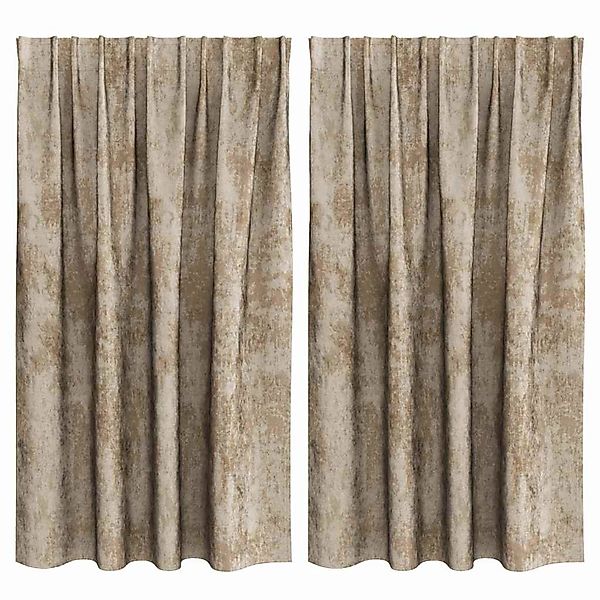 vidaXL Vorhänge 2 Stk Champagner 140 x 140 cm Samt 4107708 günstig online kaufen