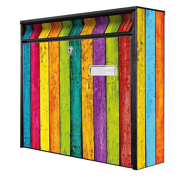 Banjado Briefkasten Schwarz 36.2x32.2x10cm Groß / Inkl. Montagematerial & 2 günstig online kaufen