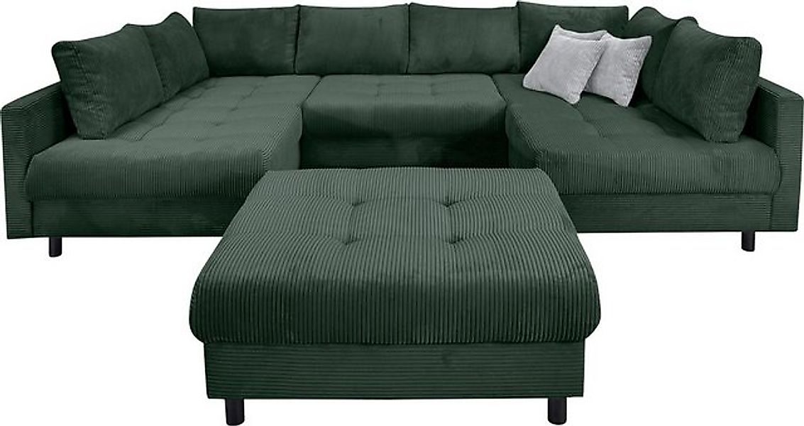 Home affaire Wohnlandschaft "Toni U-Form", (Cord-Bezug), mit zwei gleich gr günstig online kaufen