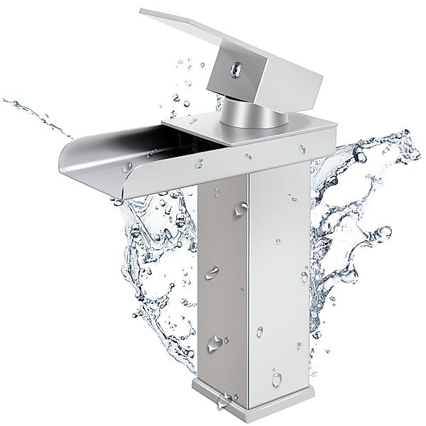 Eumaty Waschtischarmatur Badarmatur Wasserhahn Bad Wasserfall günstig online kaufen