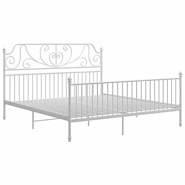 vidaXL Bettgestell Bettgestell Weiß Metall 200x200 cm Doppelbett Bett Bettr günstig online kaufen