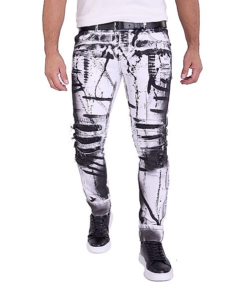 KINGZ Slim-fit-Jeans Herren Designer Jeans Slim-Fit günstig online kaufen