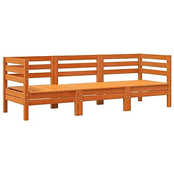 vidaXL Gartensofa 3-Sitzer Wachsbraun Massivholz Kiefer 838030 günstig online kaufen