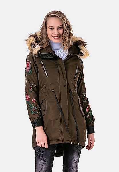 Cipo & Baxx Parka Jacken mit Kunstleder und Nieten, WJ-136 günstig online kaufen