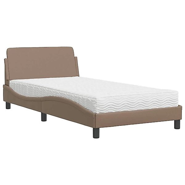 vidaXL Bett mit Matratze Cappuccino-Braun 100x200 cm Kunstleder Modell 1200 günstig online kaufen