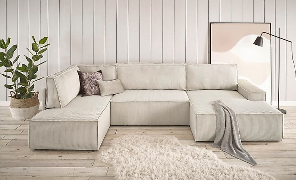 Home affaire Wohnlandschaft »SHERWOOD 329 cm, U-Form, Schlafsofa,«, Schlaff günstig online kaufen