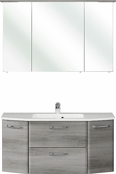 Saphir Badmöbel-Set "Quickset 2-teilig, Mineralmarmor-Waschtisch mit LED-Sp günstig online kaufen