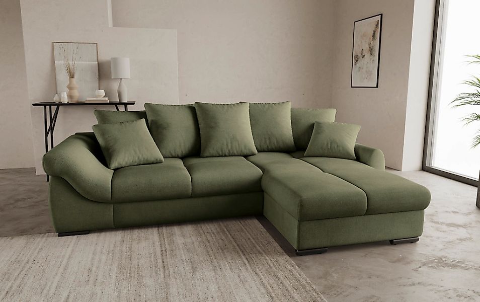 Mr. Couch Ecksofa »Livorno L-Form«, inkl. Hochschläfer-Bettauszug, XL-Bettk günstig online kaufen