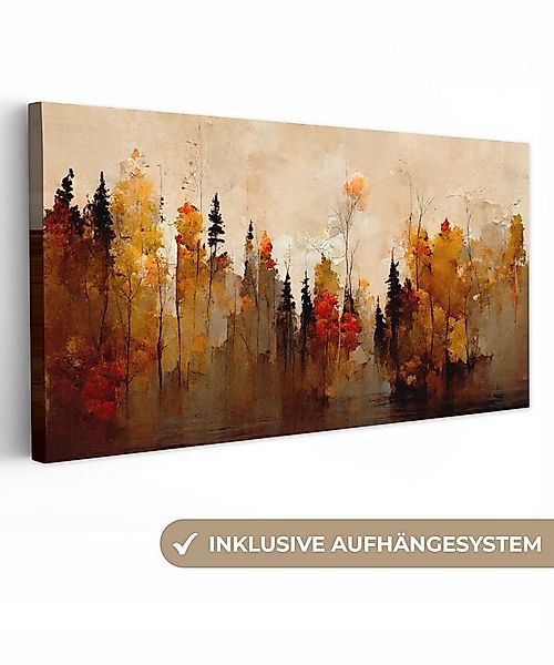 OneMillionCanvasses® Leinwandbild Panorama Natur - Bäume - Kunst - Braun - günstig online kaufen