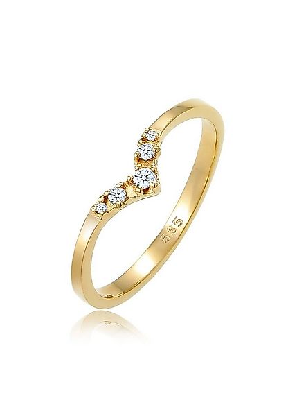 Elli DIAMONDS Verlobungsring V-Form Diamant (0.07 ct) 585 Gelbgold günstig online kaufen