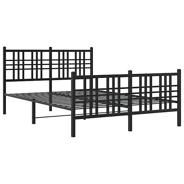 vidaXL Bettgestell mit Kopf- und Fußteil Metall Schwarz 137x190 cm 376341 günstig online kaufen