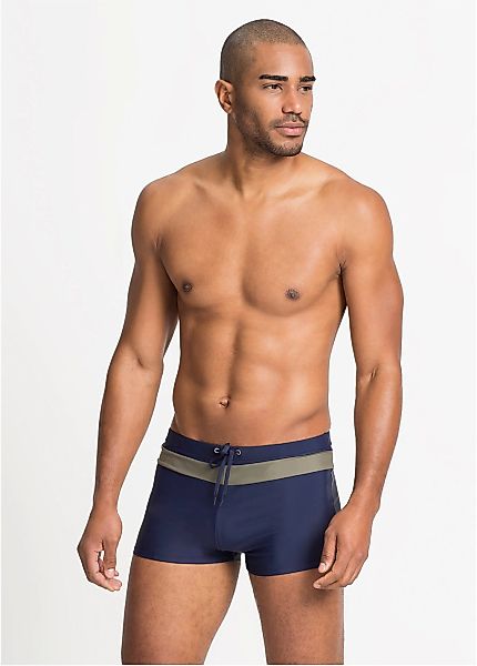 bonprix Badehose mit Bindeband am Bund, bequeme Passform, mit Kontraststrei günstig online kaufen
