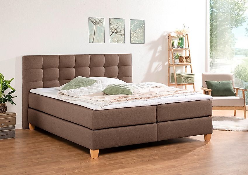 Home affaire Boxspringbett "Moulay", inkl. Topper, in 3 Härtegraden, TFK au günstig online kaufen