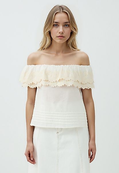 Jimmy Key Blusentop Schulterfreie Gewebte Bluse günstig online kaufen