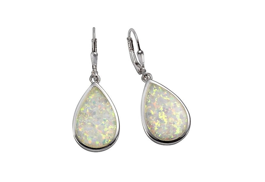 Vivance Paar Ohrhänger 925/- Sterling Silber synth. Opal weiß günstig online kaufen