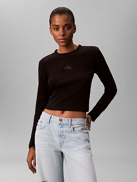 Calvin Klein Jeans Langarmshirt Rundhalsausschnitt, figurbetonte günstig online kaufen