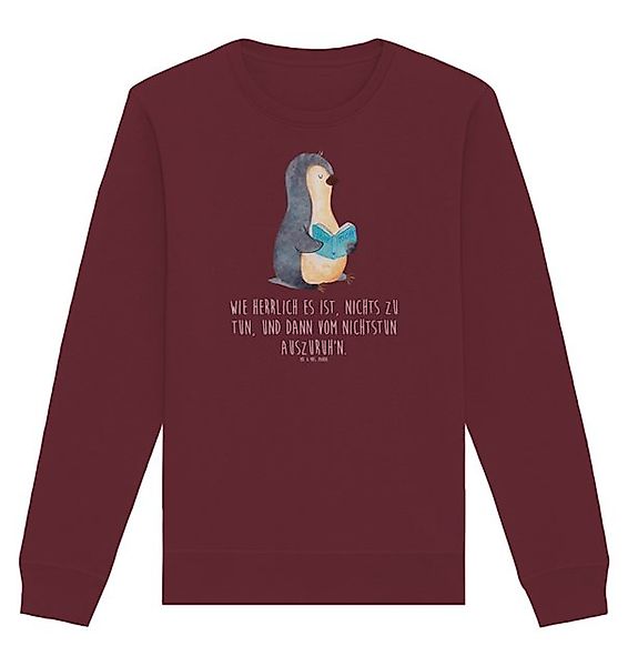 Mr. & Mrs. Panda Longpullover Pinguin Buch Größe XL - Burgundy - Geschenk, günstig online kaufen