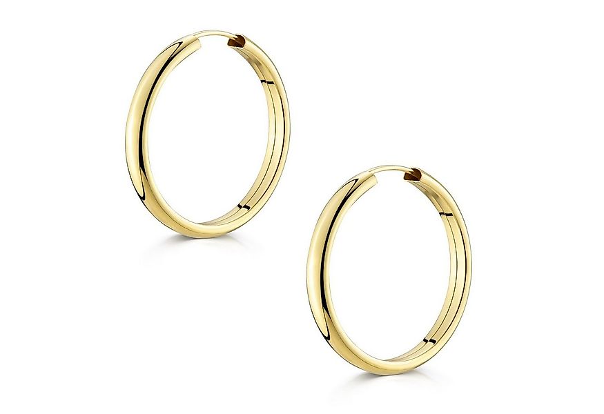 Materia Paar Creolen Damen Gold breit Ø25mm SO-14, Sterlingsilber, vergolde günstig online kaufen