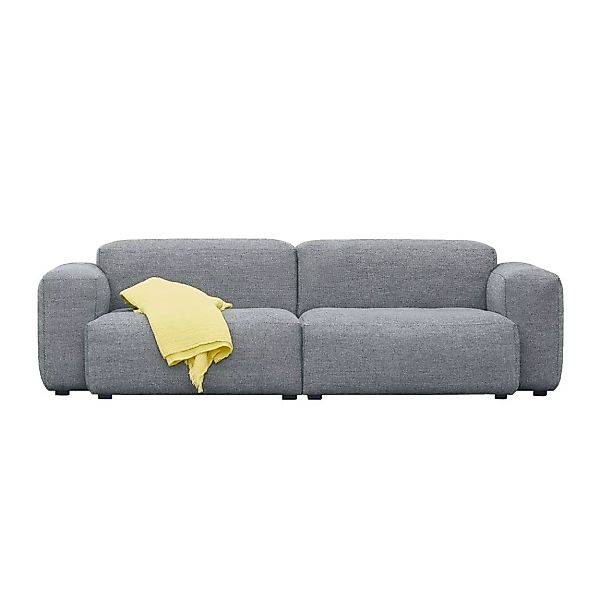 HAY - Mags Soft 2,5-Sitzer Sofa Armlehne niedrig - grau/schwaze Nähte/Stoff günstig online kaufen