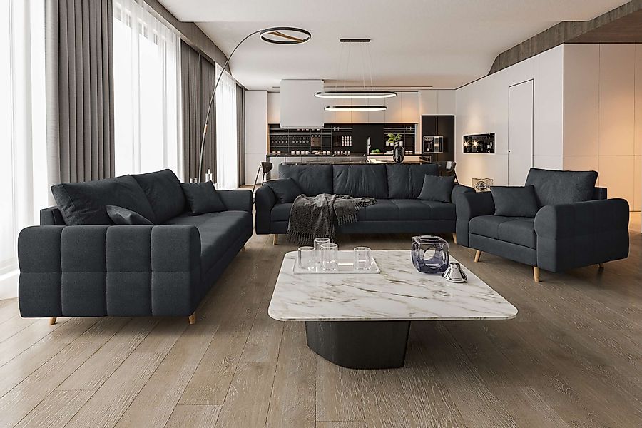 99rooms Polstergarnitur Bello, (Couchgarnitur, Set (3-tlg), günstig online kaufen