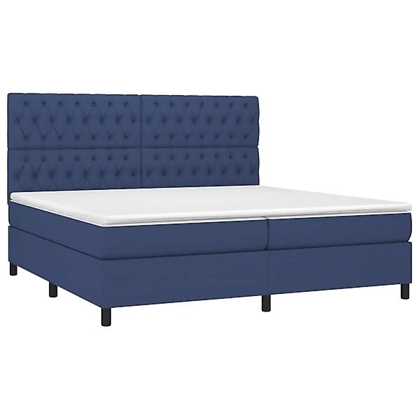 vidaXL Boxspringbett mit Matratze & LED Blau 200x200 cm Stoff 3135147 günstig online kaufen