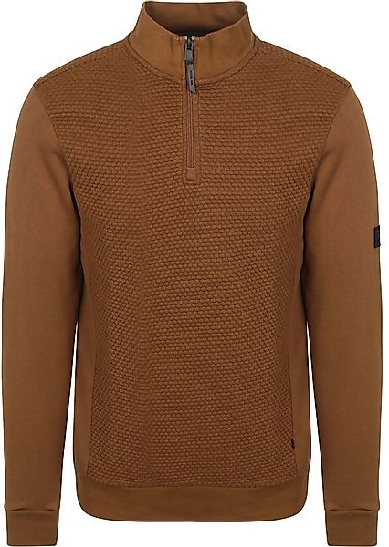 Petrol Half Zip Pullover Structure Brique - Größe L günstig online kaufen