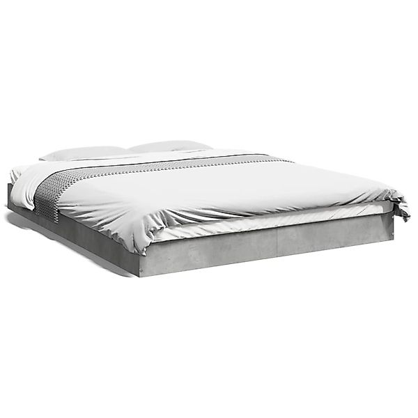 vidaXL Bettgestell Betongrau 160x200 cm Holzwerkstoff 842010 günstig online kaufen