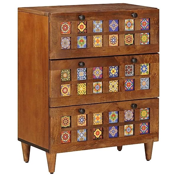 vidaXL Sideboard Walnuss 60 x 33 x 75 cm Massivholz Mango 4018227 günstig online kaufen