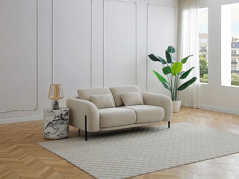 Sofa 2-Sitzer mit verstellbarer Rückenlehne - Stoff Beige - ARAVIO günstig online kaufen