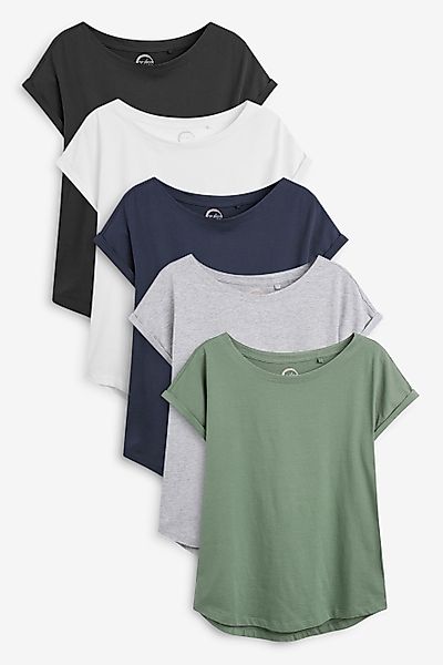 Next T-Shirt 5er-Pack T-Shirts mit Flügelärmeln günstig online kaufen
