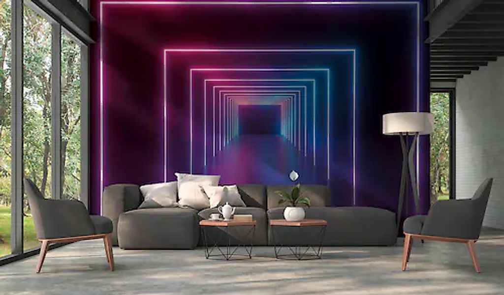 A.S. Création Vliestapete »Fototapete Neon Tunnel Pink Blau Futuristisches« günstig online kaufen