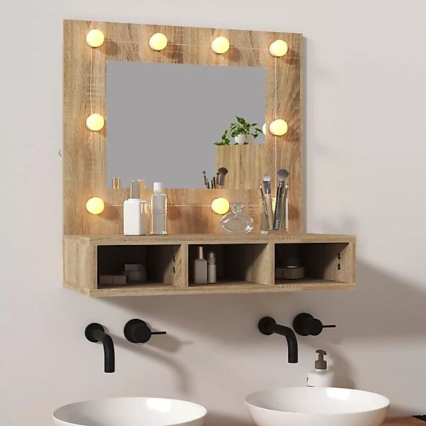 Vidaxl Spiegelschrank Mit Led Sonoma-eiche 60x31,5x62 Cm günstig online kaufen