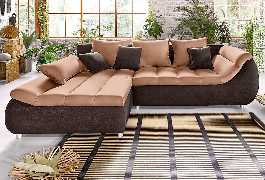 INOSIGN Ecksofa »Imola modern und elegant, bequem, aktuelle Steppung im Sit günstig online kaufen