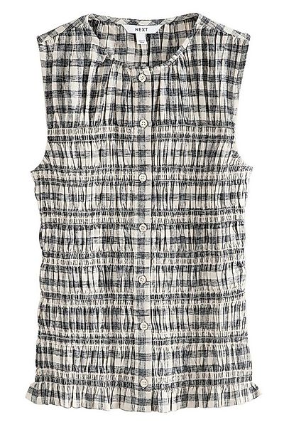 Next Blusentop Ärmelloses gesmoktes Top mit Knopfleiste (1-tlg) günstig online kaufen