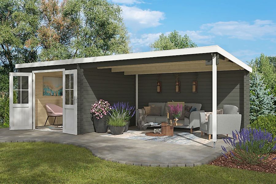 Nordic Holz Gartenhaus "St. Louis", (Unterstand inkl. Rückwand) günstig online kaufen