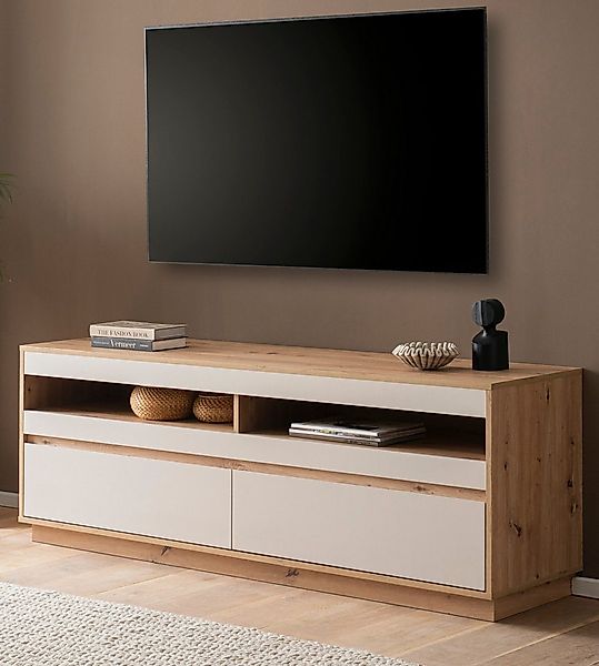 Furn.Design Lowboard Kiruma (Flat-TV Unterschrank in Kaschmir / Sand und Ei günstig online kaufen