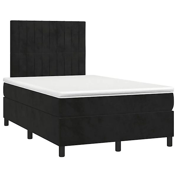 vidaXL Boxspringbett mit Matratze & LED Schwarz 120x190 cm Samt 3270325 günstig online kaufen