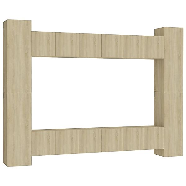 vidaXL 10-tlg. TV-Schrank-Set Sonoma-Eiche Holzwerkstoff Modell 3 günstig online kaufen