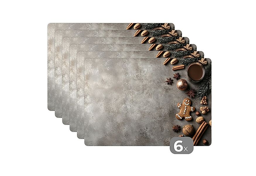 MuchoWow Platzset Winter - Weihnachten - Warm - Essen, (6-St), Platzsets, T günstig online kaufen