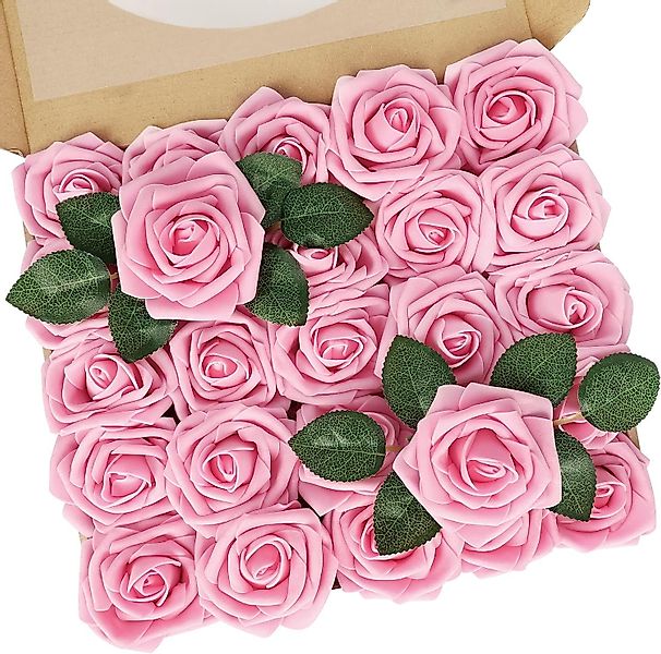 Kunstblume Künstliche Blumen Rosen, 25 Stück günstig online kaufen
