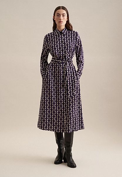 seidensticker Sommerkleid "Schwarze Rose", Langarm Kragen Druck günstig online kaufen