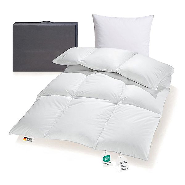Bettenset extra warme 1200g sibirische Daunendecke + Kissen 135x200 günstig online kaufen